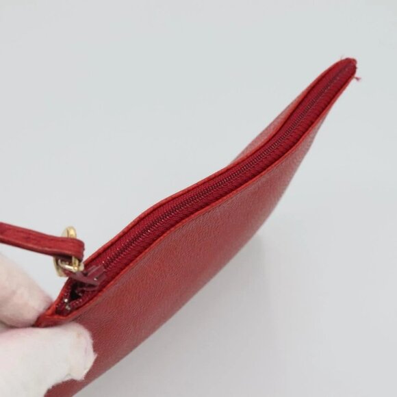 CHANEL Grained Calf Skin Backpack Grained Calf Skin Red Gold CC Auth 127574 main image 14
